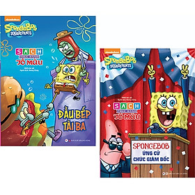 Bộ Sách Thực Hành Tô Màu Spongebob: Đầu Bếp Tài Ba + Ứng Cử Chức Giám Đốc (Bộ 2 Cuốn)