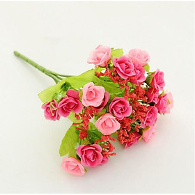 Hoa giả - Chùm hoa hồng kim cương nhí 20 bông trang trí nội thất nhà cửa decor quán cafe