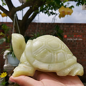 Mua Tượng rùa phong thủy làm thủ công bằng đá ngọc Pakistan dài 15cm