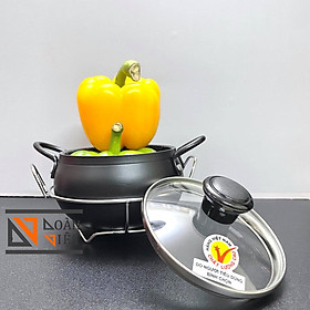 Mua  Tặng ĐẾ  Nồi Cơm Niêu mẫu MỚI SIÊU ĐẸP làm từ HỢP KIM NHÔM VÂN ĐÁ CHỐNG DÍNH - Tặng kèm ĐẾ LÓT INOX. Thố NHÔM đức Nguyên Khối bởi công nghệ TIÊN TIẾN. Dụng cụ Đa Năng KHO QUẸT  CƠM CHÁY giòn đều THƠM NGON