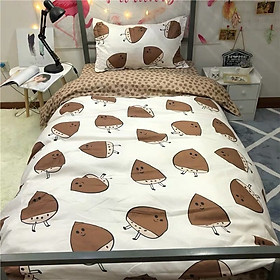 Bộ chăn ga gối cotton LIDACO PL1 - Hạt Dẻ (SP000897) - TẶNG VỎ GỐI ÔM