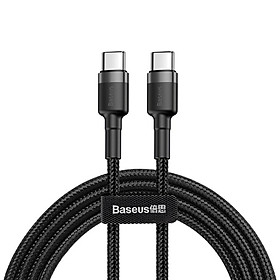 Mua Cáp sạc nhanh Type-C PD2.0 60W cho MacBook  iPad Pro  Samsung  HTC  Xiaomi Baseus  Cafule dài 2m - Hàng chính hãng (Xám)
