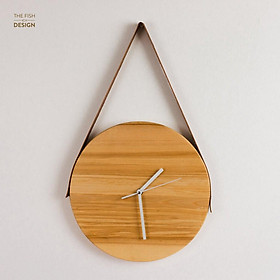 Mua Đồng hồ gỗ treo tường dây da the fish design | wall clock