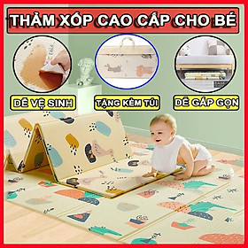 Thảm trải sàn cho bé xốp XPE 2 mặt phủ Silicone Hàn Quốc mẫu đẹp chống thấm, chống ngã,cho bé tập bò kèm túi SALE