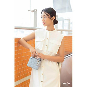 Váy liền nữ Méo shop phong cách công sở cổ tròn dáng dài Lade