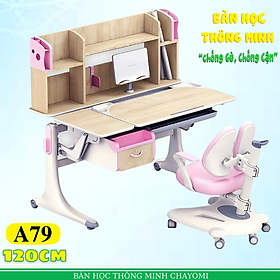 Mua Bộ bàn ghế học sinh thông minh chống gù chống cận cao cấp Chayomi A79 ( Dài 120cm  rộng 72cm  Cao 77cm )