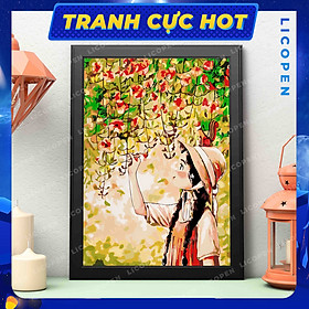 Mua Tranh Tô Màu Theo Số - Tranh Giàn Hoa Giấy Đỏ – MS421