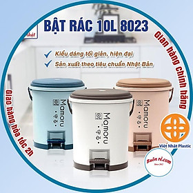Thùng rác nhựa nắp tròn đạp chân dung tích 10L Việt Nhật , Thùng rác tròn đạp chân thông minh