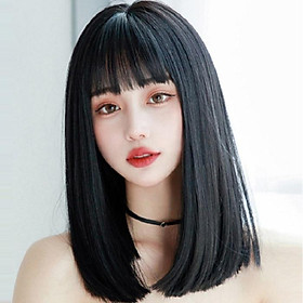 Bộ tóc giả nữ Hàn Quốc nguyên đầu thẳng màu nâu , đen + tặng kèm lưới ONLINE_SHOPPING_1102