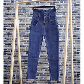 Quần jean nữ lưng siêu cao form dáng ôm, chần đường may Ms 4250