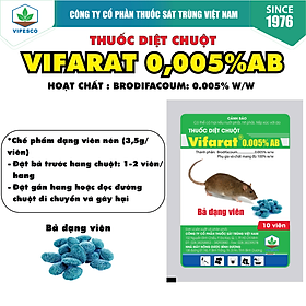 COMBO THUỐC DIỆT CHUỘT - 2 GÓI - VIFARAT 0.005% AB (10 viên)
