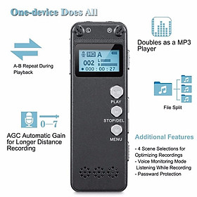 Mua KHUYẾN MÃI KHỦNG  SỐ LƯỢNG CÓ HẠN - ROGTZ - Máy ghi âm mini A500: Bộ nhớ trong 8GB Pin  trâu  80 giờ Chống ồn chủ động Ghi âm đa hướng Màn hình LCD Kết nối đa dạng USB2.0 Mã hóa mật khẩu Hỗ trợ nhiều định dạng MP3  WAV  WMA  FLAC  APE  OGG Hàng Chính Hãng