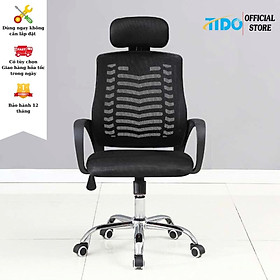 Ghế xoay văn phòng có tựa đầu TI-GX02 - Đã lắp sẵn thân ghế - Hàng chính hãng TIDO