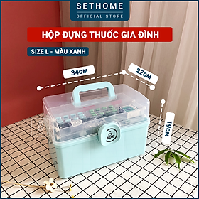 Mua Hộp đựng thuốc gia đình 3 tầng SETHOME phân loại các loại thuốc  có tay cầm và khoá hộp chắc chắn  chất liệu pp siêu bền