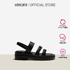 Vasscara Giày Sandal Đế Chunky Quai Ngang Nhấn Khóa Trang Trí - SDK 0330