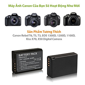 Pin máy ảnh Canon LP-E10 LPE10 dành cho Canon EOS Rebel T3 T5 T6 Kiss X50 Kiss X70 EOS 1100D EOS 1200D EOS 1300D