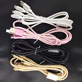 Dây sạc đa năng siêu bền Chính hãng Sunzin 3in1 có 3 đầu sạc khác nhau