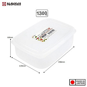 Hộp thực phẩm chữ nhật Nakaya 1300ml hàng nội địa Nhật Bản K.305#