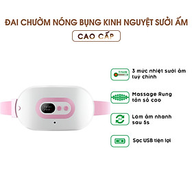 Đai Chườm Nóng Bụng Kinh Nguyệt Sưởi Ấm Massage Giảm Đau Bụng, Đau Lưng Cho Bạn Gái