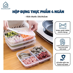 Mua Hộp Nhựa Đựng Thực Phẩm 4 Ngăn  Khay Đựng Đồ Ăn Dặm Chia Ngăn Có Nắp Tiện Lợi - HÀNG LOẠI 1 - CHÍNH HÃNG MINIIN