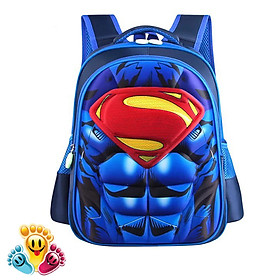 Balo - Cặp Sách Đi Học Cho Bé Trai Hình In Nổi 3D Các Nhân Vật Siêu Nhân - Superman TE7