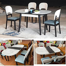 Mua Bộ Bàn Ăn Mặt Kính Giả Đá Thông Minh Nhập Khẩu Juno Sofa HHP-BBA025-13 Cao Cấp