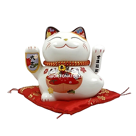 MÈO THẦN TÀI, MÈO MAY MẮN MANEKI NEKO HF21016 CAO 14CM