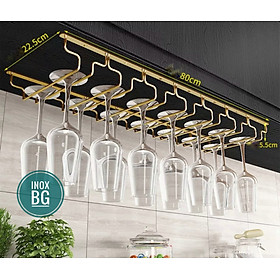 Mua Treo ly 3/4/5/6/7/8 hàng sâu 18/23/28cm bằng inox 304 mạ vàng sáng bóng