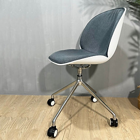 Mua Ghế phòng họp màu xám Beetle 8-F1 Nội thất Capta Ghế họp nhóm hiện đại thân nhựa pp màu trắng nệm vải bố màu xám chân thép mạ chrome bóng có bánh xe tại hcm