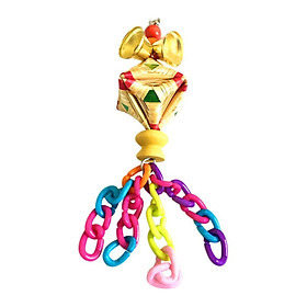 Bird Chew Toy For Small And Medium Parrot Acrylic Chain With Grass Woven Toy Hanging Toy For Cage