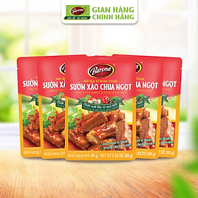 Combo 5 Gói Gia Vị Sườn Xào Chua Ngọt Barona 80g ướp ngon chuẩn vị không cần nêm nếm