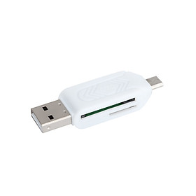 Đầu Đọc Thẻ Đa Chức Năng Micro USB 2 Trong 1 OTG Hỗ Trợ Thẻ SD/ TF Cho Điện Thoại/Máy Tính Xách Tay/PC