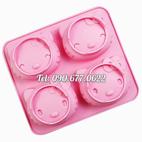 Mua Khuôn silicone làm bánh  rau câu  socola 4 mèo Kitty – Mã số 1101