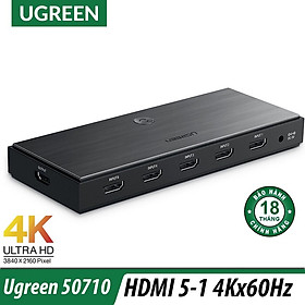 Bộ chuyển mạch 5 vào 1 ra HDMI 2.0 hỗ trợ 4kx2k/60Hz chính hãng Ugreen 50710 cao cấp hàng chính hãng