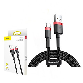 cáp sạc nhanh baseus cafule micro usb 2.4a 1m 2m 3m - dây sạc bọc dù chống gập cho samsung oppo xiaomi giao mầu ngẫu nhiên - hàng chính hãng