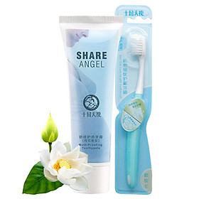 Kem Đánh Răng An Toàn Cho Phụ Nữ Mang Thai October Angel Hương Sen 90g+1 Bàn Chải Lông Mềm