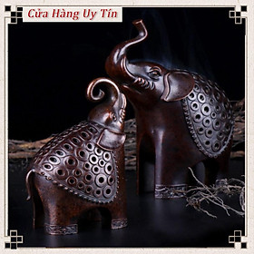 Mua Lư trầm hình voi chầu bằng đồng đúc nguyên khối  lư trầm nghệ thuật