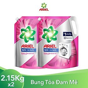 Combo 2 Nước Giặt Ariel Cửa Trước Bung Tỏa Đam Mê Dạng Túi 2.15kg
