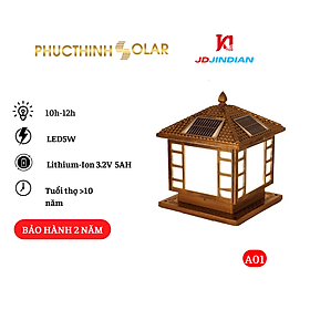 Đèn Trụ Cổng Năng Lượng Mặt Trời 5W Jindian TC300-A01 Phúc Thịnh Solar