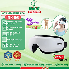 Máy Massage Mắt Nikio NK-116 - Công Nghệ Mát Xa Hiện Đại, Xoa Bóp Túi Khí, Rung Và Nhiệt Sưởi - Hỗ Trợ Giảm Mỏi Mắt, Cải Thiện Thị Lực - Tích Hợp Bluetooth Nghe Nhạc Thư Giãn, Giảm Stress Cải Thiện Giấc Ngủ