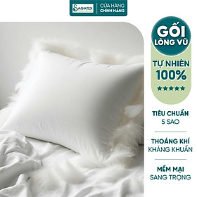 Gối Lông Vũ Tự Nhiên SAGATEX Thư Giãn Tối Ưu Nâng Đỡ Tuyệt Vời Hạn Chế Đau Mỏi Vai Gáy