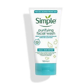 Sữa rửa mặt cho da dầu Simple Purifying Facial Wash Daily Skin Detox 150ml