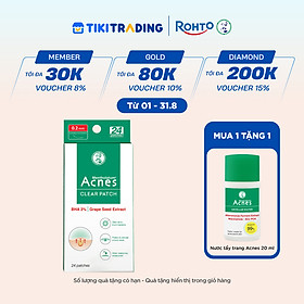Miếng dán mụn giúp giảm mụn sưng viêm Acnes Clear Patch (24 Miếng)