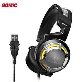 SOMiC G926 USB LED Light Wired Passive Noise Reduction Gaming Headphone Headset with Microphone