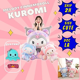 Thú nhồi bông Kuromi - Melody - Cinnamoroll họa tiết loang đáng yêu - Size 35cm đến 90cm - Quà tặng gấu bông mềm mịn cho bé