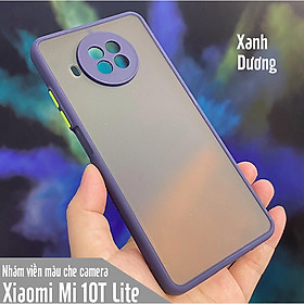 Ốp lưng trong nhám viền màu chống sốc bảo vệ camera cho Xiaomi Mi 10T Lite