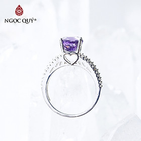  Nhẫn bạc nữ đá thạch anh tím mệnh hỏa. thổ - Ngọc Quý Gemstones