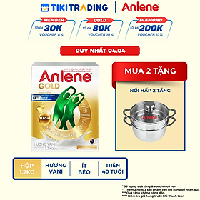Bao bì mới - Sữa Bột Anlene Gold Hương Vanilla (Hộp giấy 1200g)