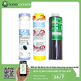 Bộ 3 lõi lọc nước 123 dùng cho các dòng máy NANO, Lõi PP.2IN1.GAC, Cation, Aragon - Hàng Chính Hãng