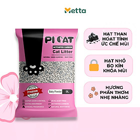 9L Cát đất sét mix than hoạt tính vệ sinh cho mèo Picat ít bụi-thấm hút tốt-vón cục chặt khử mùi tốt túi 9L - Phấn Em Bé